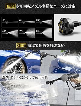 5高圧洗浄機 コードレス 充電式 PSE認証済 ポータブル 日本語取扱説明書 Amazon | Zyvrex 高圧洗浄機 コードレス 充電式【2025年新登場